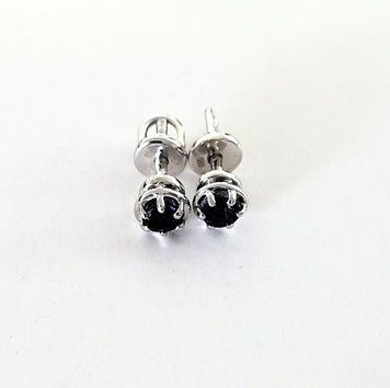 Сережки гвоздики з білого золота з сапфірами (арт.22283-9)