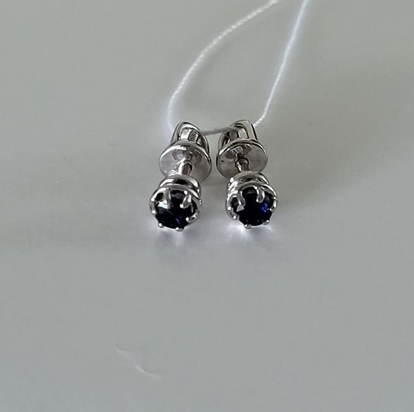 Сережки гвоздики з білого золота з сапфірами (арт.22284-9)