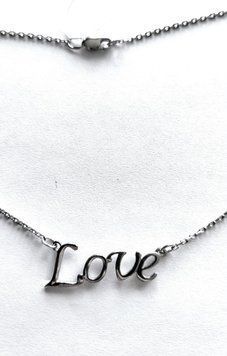 Срібне кольє Love без вставки (арт. РС 1 293 17 )